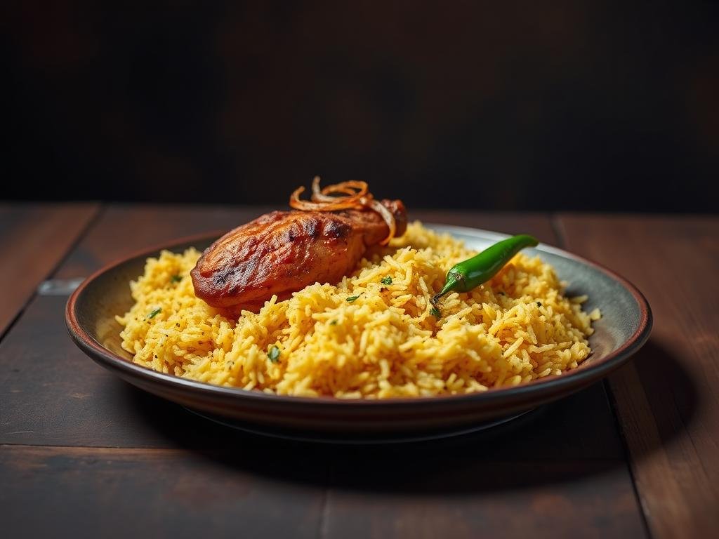Chicken Biryani — served at Haji Faqeer Muhammad Pulao Corner, Nawabshah