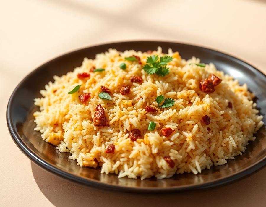 Plate of traditional beef pulao rice